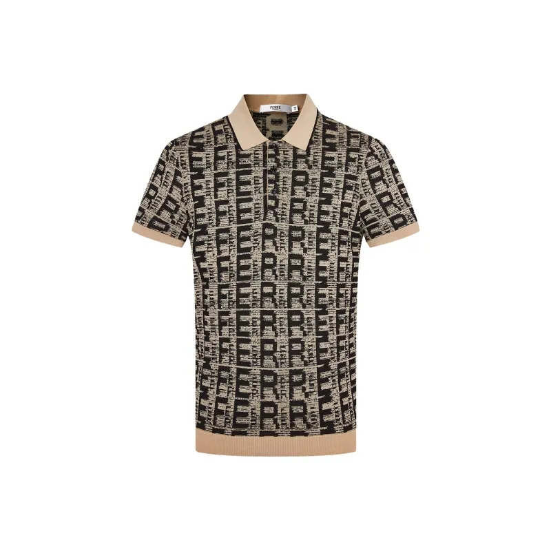 FERRE Polo Shirt Men's Brown With Print-0