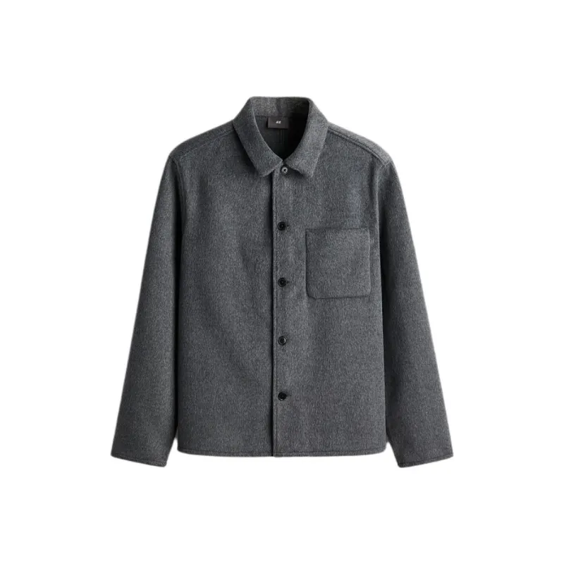 H&M Shirts Men Dark Gray-0