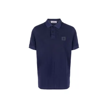 STONE ISLAND Logo Patch Short Sleeved Polo Shirt