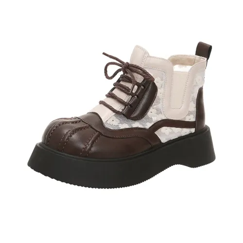 AJPAP Ankle Boots Women's Ecru Brown