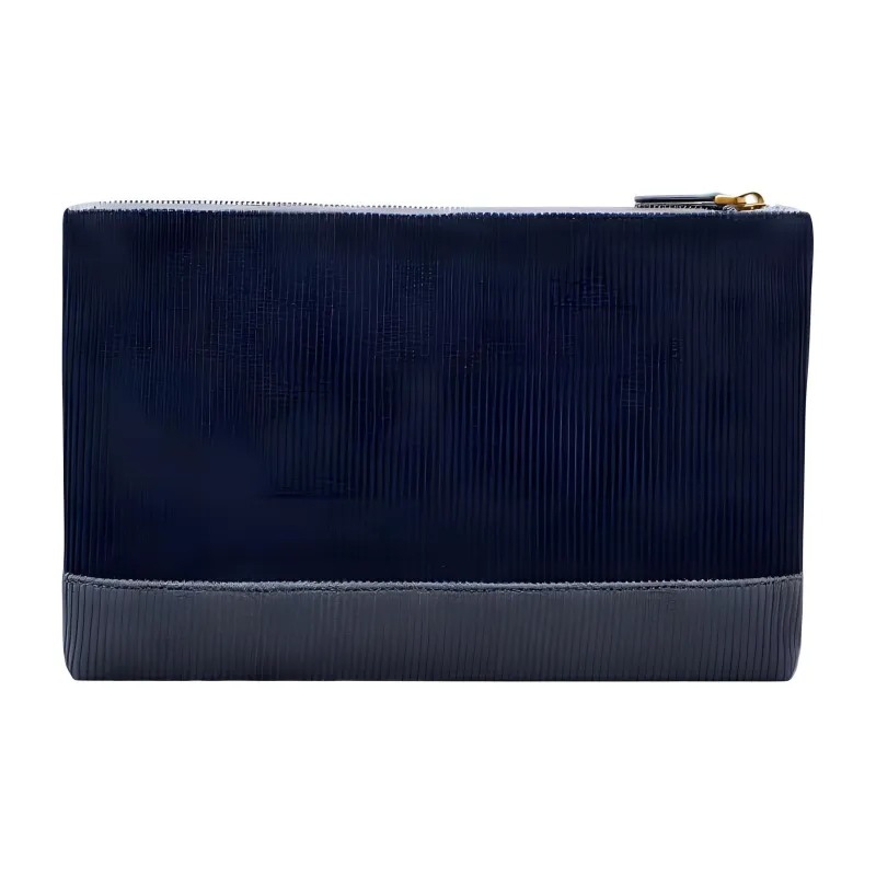 THOM BROWNE· Cotton Clutches Wallets Large Size Men's Gray & Navy-1