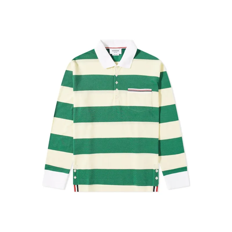 THOM BROWNE Polo Shirts Men Yellow Green-0