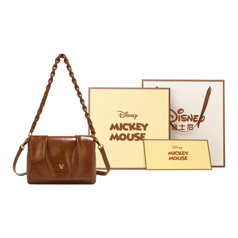 Disney PU Pleated Small Square Bag Regular Women's Black/Coffee/Burgundy-86