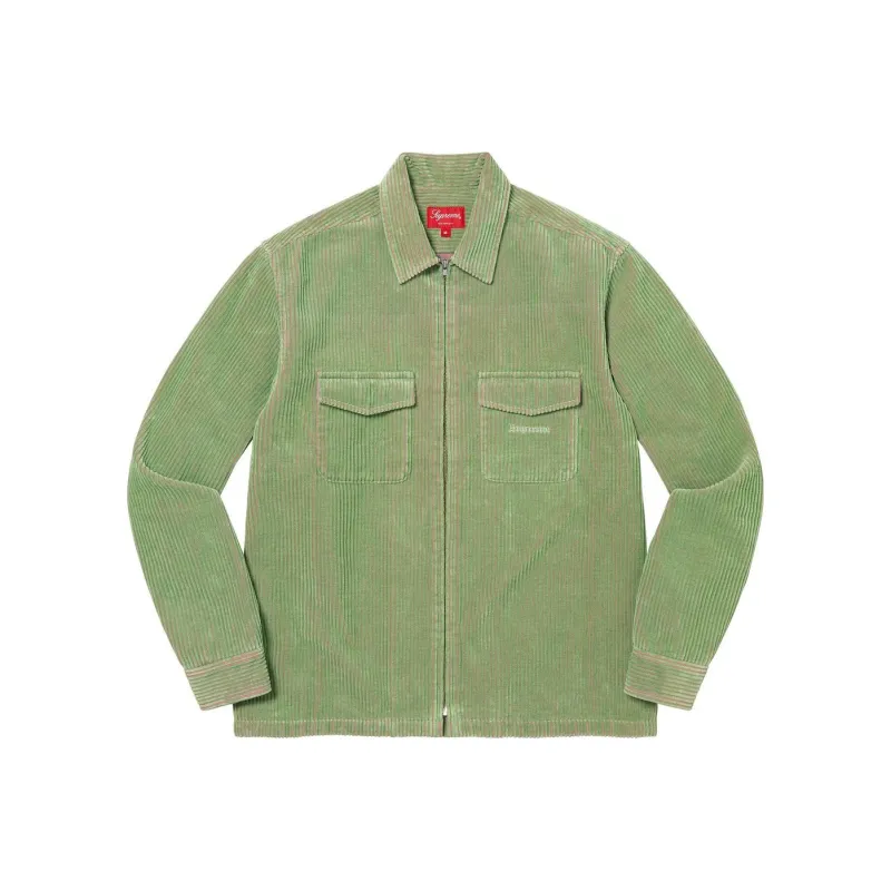 Supreme 2 Tone Corduroy Zip Up Shirt-0