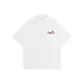White with Red and Black Print