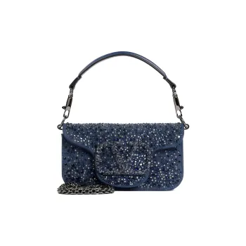 Valentino Locò Leather Handbag Small Size Women's Blue