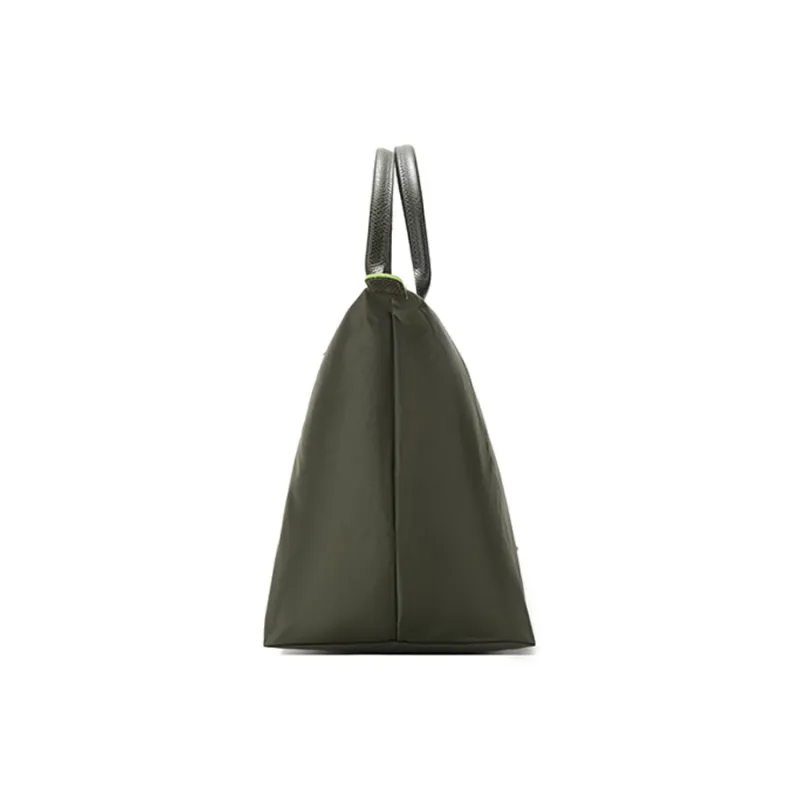 LONGCHAMP Longxiang Le Pliage Green Recycled Canvas With Leather Dumpling Bag Handbag Medium Size Women's Forest-2
