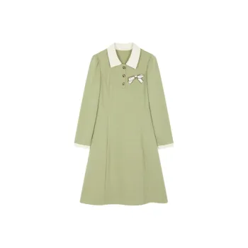 Mo Han Yi Mei Long Sleeved Dress Women's Green