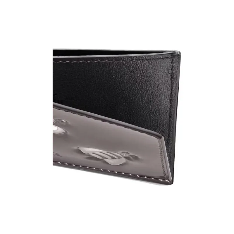DIOR KAWS Collaboration Calfskin Card Holder Men's Silver-4