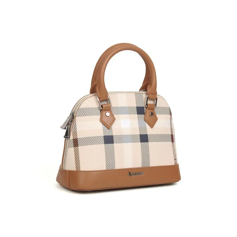 AQUASCUTUM PVC Handbag Medium Size Women's Brown-2