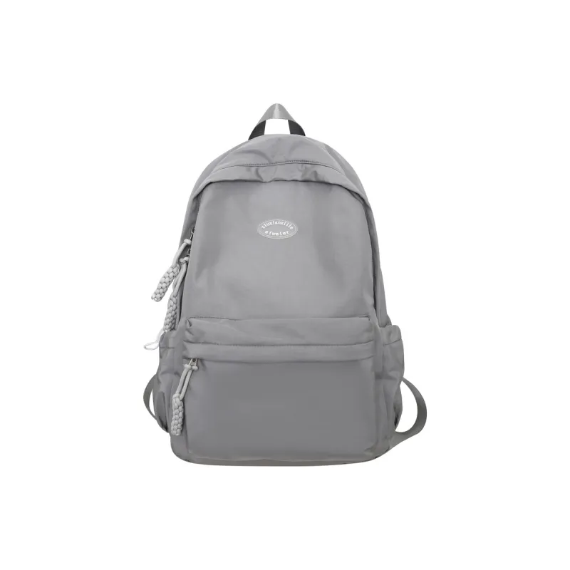 Yalu Nylon Backpack Regular Unisex Gray/Black/Light Green/Green/Pink-0