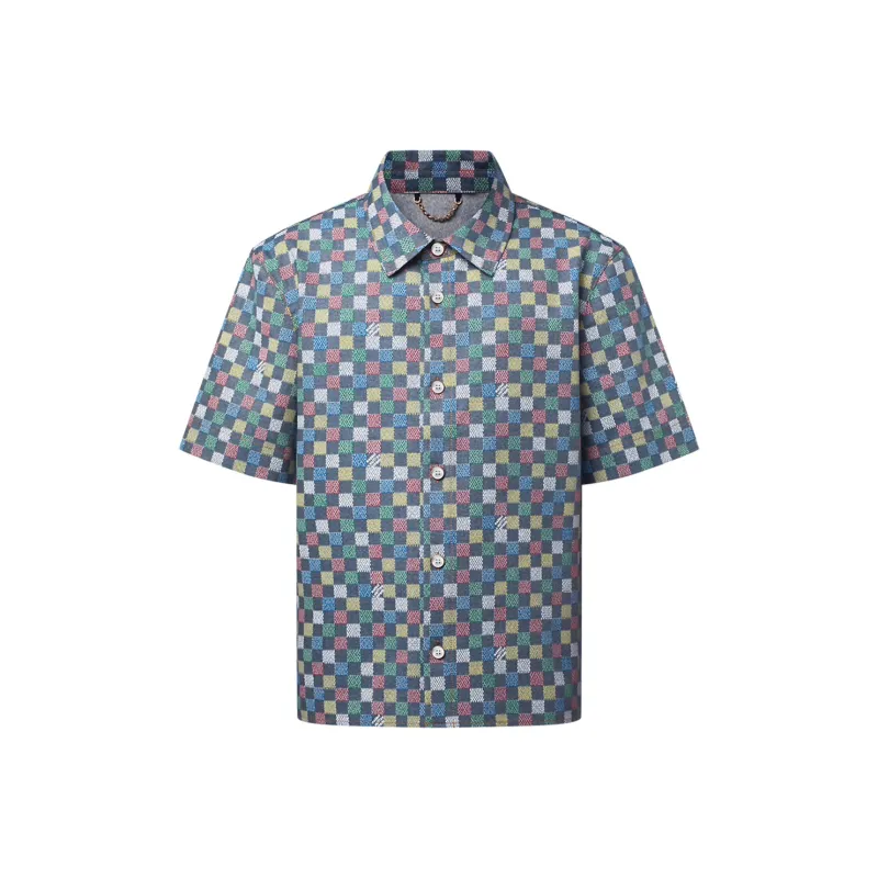 LOUIS VUITTON Damier Chambray Short Sleeved Shirt-0