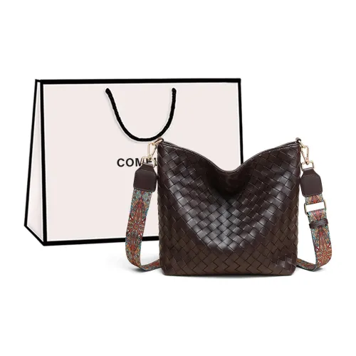 COMELY Cow Leather Tote Shoulder Bag, Crossbody Bag, Casual Commute Women's Bag Regular Women's Coffee