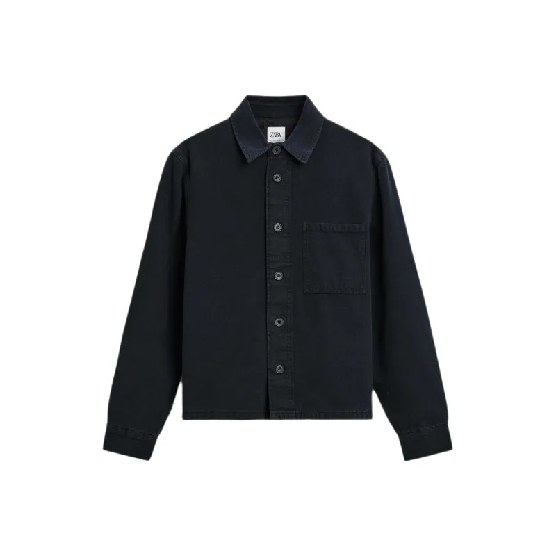 ZARA Shirts Men Dark Blue-0