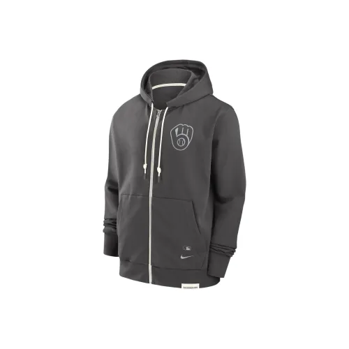 Nike Milwaukee Brewers Travel Player Sweatshirt Men's Gray