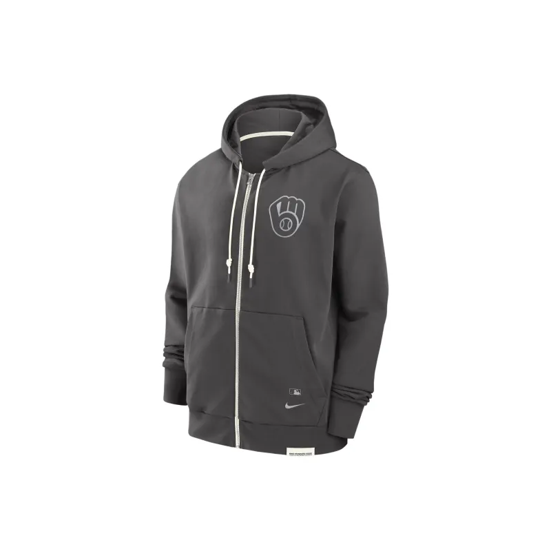 Nike Milwaukee Brewers Travel Player Sweatshirt Men's Gray-0