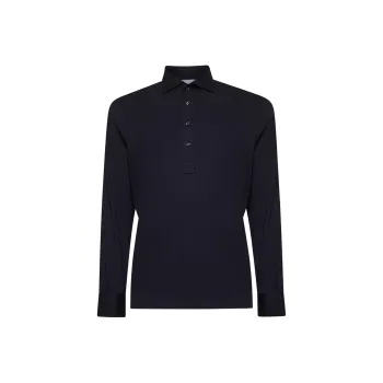 Brunello Cucinelli Long Sleeved Buttoned Polo Shirt