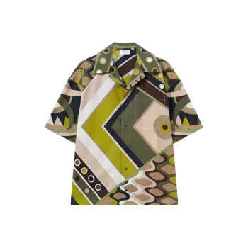 EMILIO PUCCI Vivara print Cotton Bowling Shirt