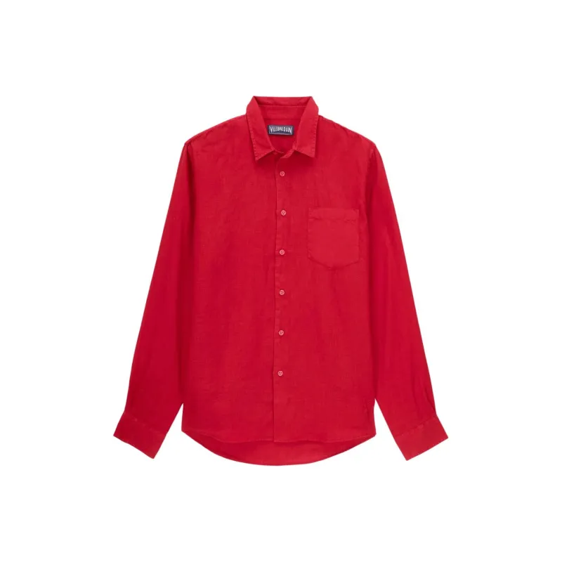 Vilebrequin Logo embroidered Linen Shirt-0