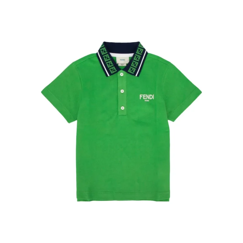 FENDI Logo Embroidered Polo Shirt-0