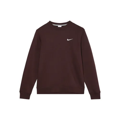 Nike Men Crew Neck Pullover Long Sleeve Sweatshirt Cocoa Brown