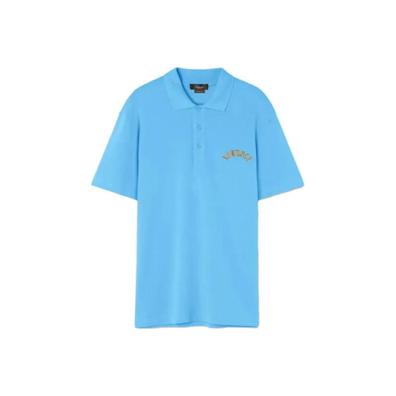 VERSACE Polo Shirts Men Blue-0