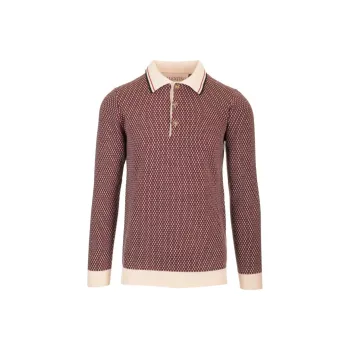 Valentino All Over Patterned Long Sleeved Knitted Polo Shirt