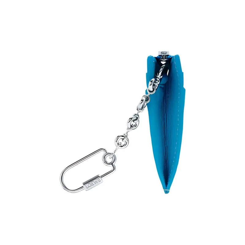 LOEWE Anagram Pebble Texture Cow Leather Card Holder Women's Blue-1