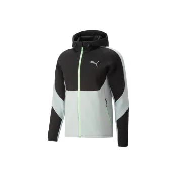 PUMA EVOSTRIPE Full Zip Hoodie Men Sweatshirt Men's Black Gray