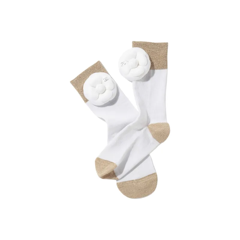 CHANEL 25P Spring Summer Preview Collection Mid Calf Socks Women's White-1