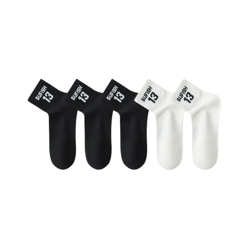 Temooues Mid Calf Socks Men's Combo Set-5