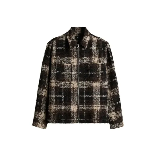 H&M Tunic shirts Men Brown/Plaid