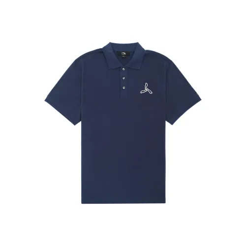 LI-NING 1990 Classic Collection Polo Shirts Men Dark Ship Blue