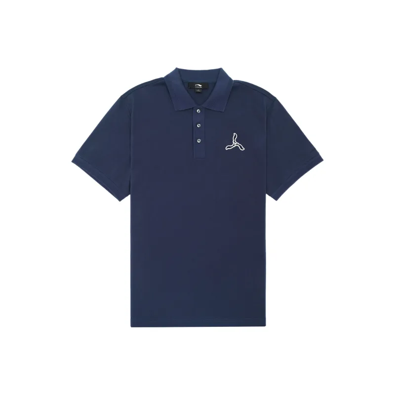 LI NING 1990 Classic Collection Polo Shirt Men's Dark Ship Blue-0