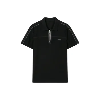 DAVID NAMAN Polo Shirts Men Black