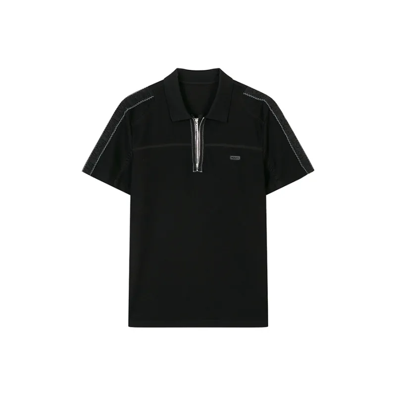 DAVID NAMAN Polo Shirts Men Black-0