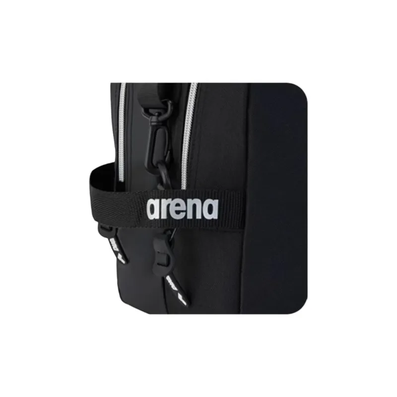 Arena Polyester Crossbody Bag, Shoulder Bag Unisex Black & Silver-3