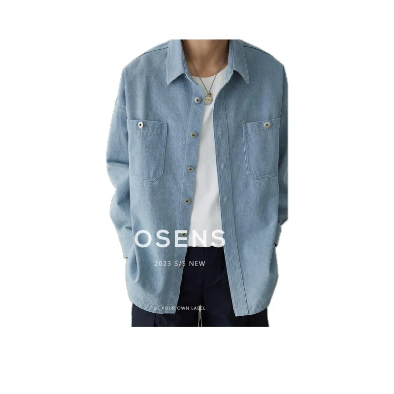Osens Shirt Men's Washable Light Blue-0