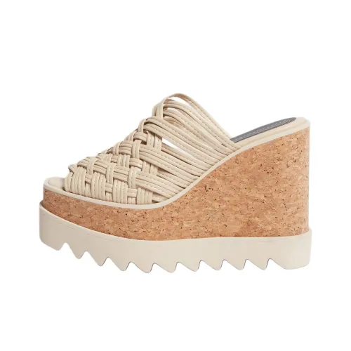 Stella McCartney Sneak Elyse Cork Sole Slide Slippers 10.5cm Women's Beige