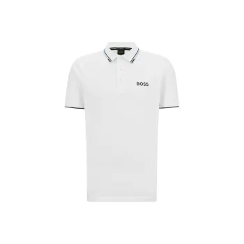 HUGO BOSS SS23 Polo Shirts Men Blue With White Lettering