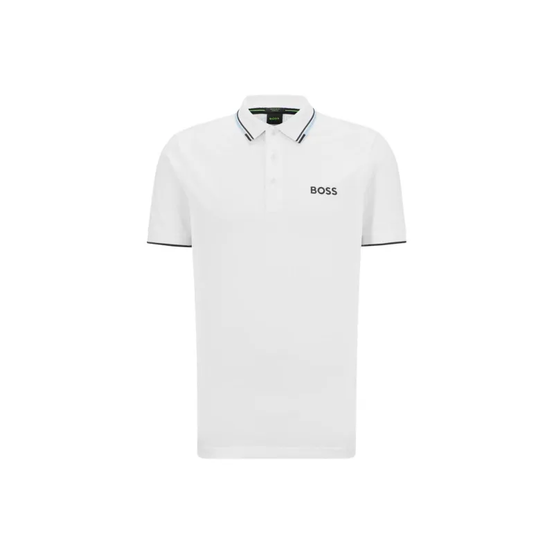 HUGO BOSS SS23 Polo Shirts Men Blue With White Lettering-0