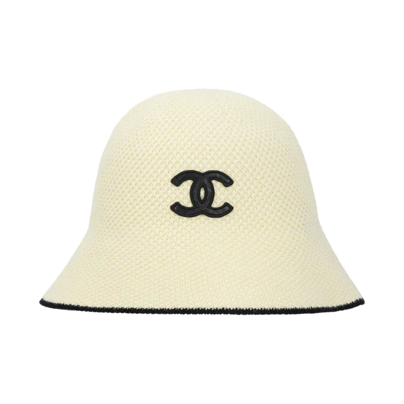 [CHANEL]★Bucket Hat Chanel 22P Black Denim Crystal Sequin CC Logo Sun Cloche