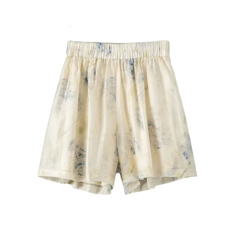 Late White Casual Shorts Women's Multicolor-1