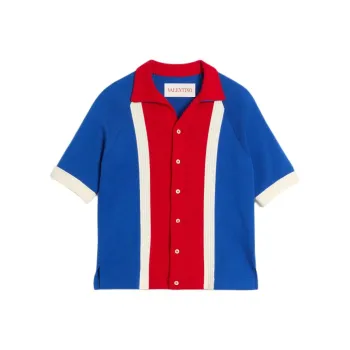 Valentino Color Block Button Up T Shirt