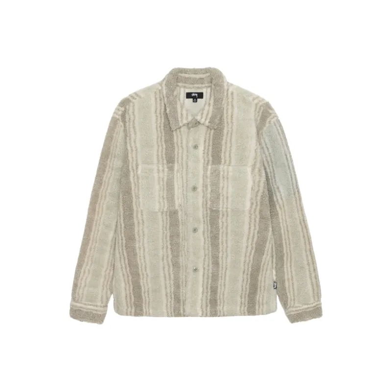 Stussy Striped Sherpa Shirt-10