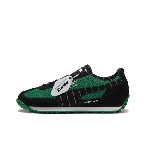 Porsche Legacy x PUMA Easy Rider Slip Resistant And Breathable Low Top Casual Running Shoes Unisex Black Green