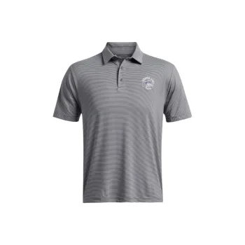 Under Armour Collegiate Tee To Green Stripe Polo Shirt Men's Gray