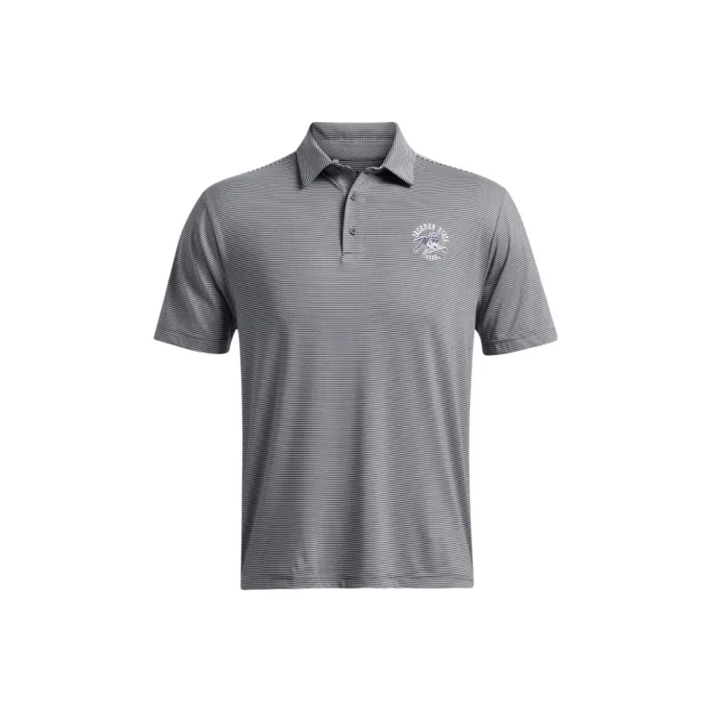 Under Armour Collegiate Tee To Green Stripe Polo Shirt Men's Gray-0