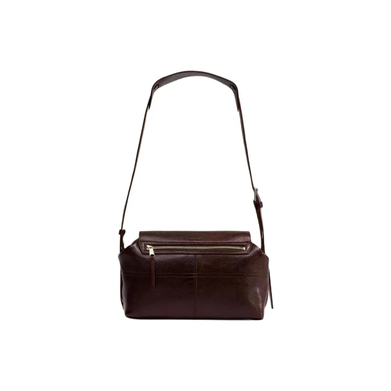 Lemaire Cow Leather Handbag, Shoulder Bag Women's Black Eggplant-2