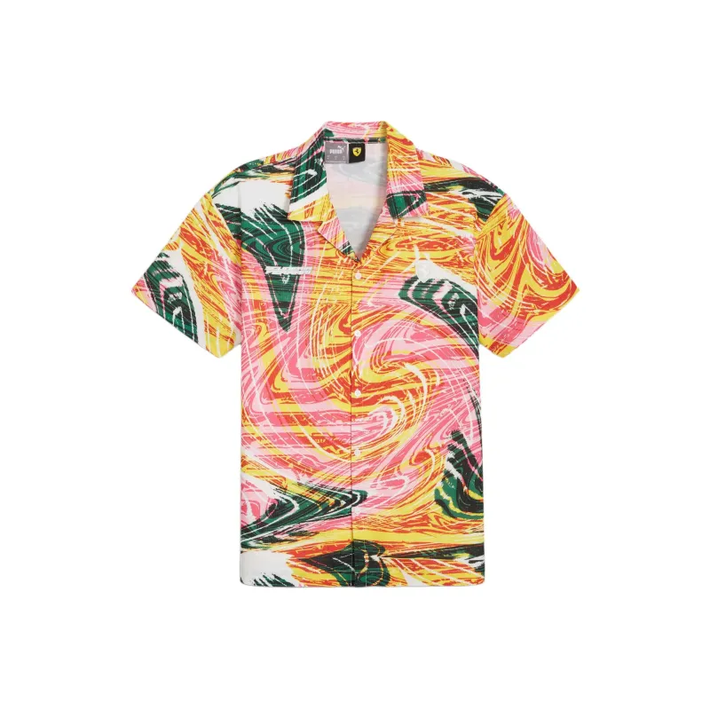 PUMA Scuderia Ferrari Race CREW Men's Motorsport Shirt Shirt Men's Speed Yellow-0